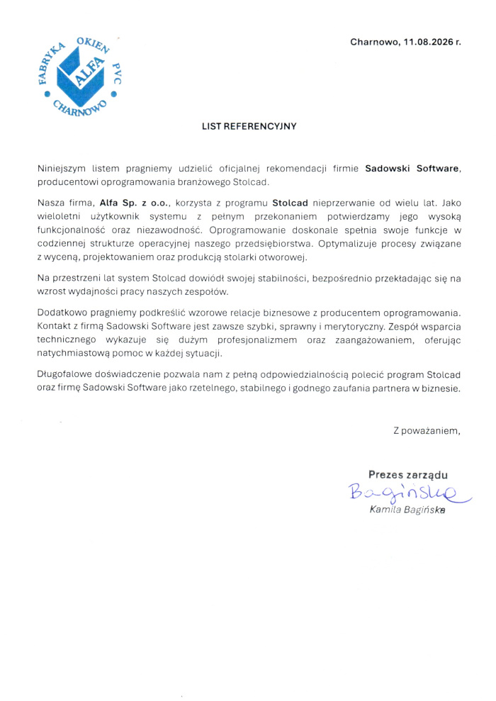 Reference from ALFAcompany