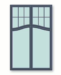 A rectangular window with a customized bar