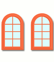 Dwa okna łukowe