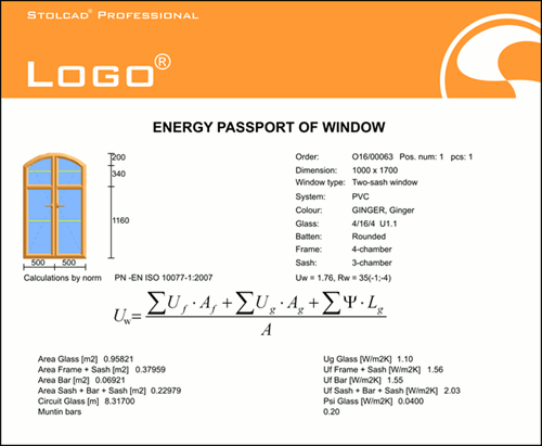 Printout of the energy passport