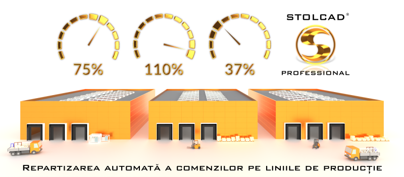 Stolcad Professional împarte automat comenzile pe liniile de producție